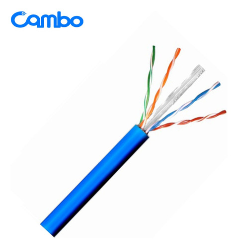 Rollo De Cable Utp Cambo Cat6 Categoría 6 305 Metros Azul