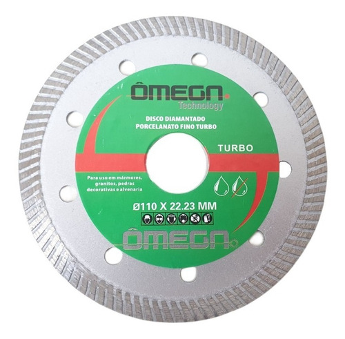 Disco Diamantado 110mmx22,23mm Turbo Porcelanato Fino 1,4mm