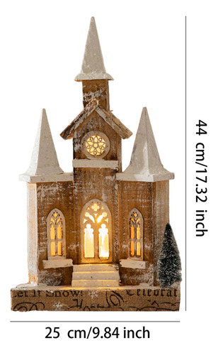 Nuevo Modelo De Casa De Iglesia Navideña De Madera Con Luz,