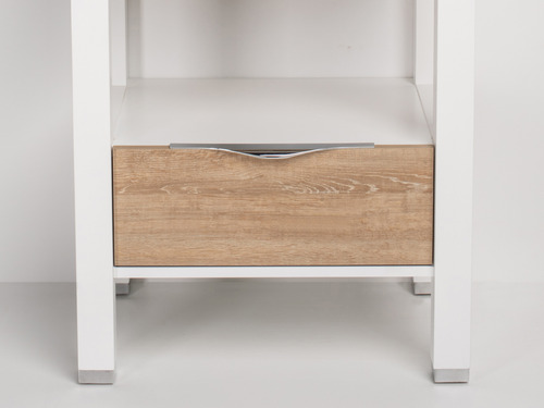 Mueble Vanitory Con Tapa Oak Campi 60 Blanco-roble Sin Bacha