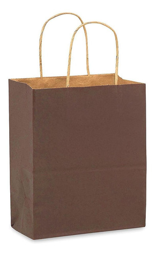 Bolsas Kraft Para Compras - 20x11x26cm, Chocolate - 250/paq