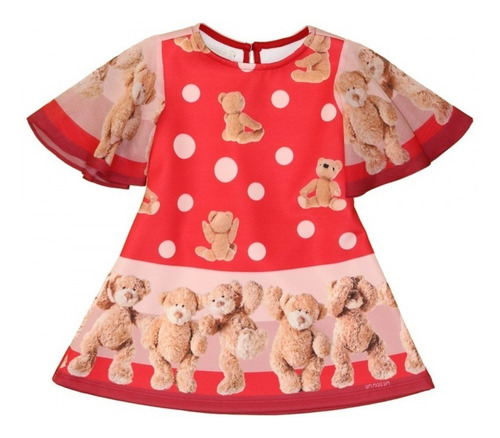 Vestido Teddy Vermelho Um Mais Um 801018