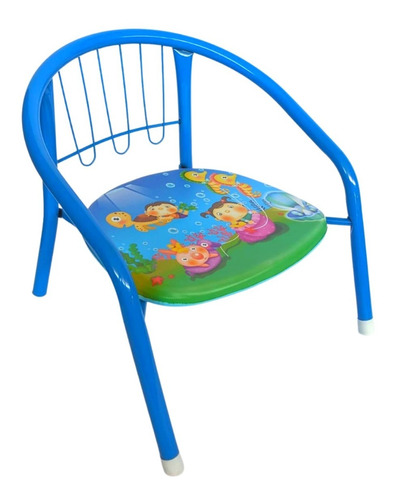 Silla Niños Niñas Metálica Azul