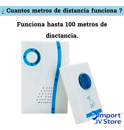 Timbre Inalámbrico Portátil 100 Metros Blanco Hogar Oficina