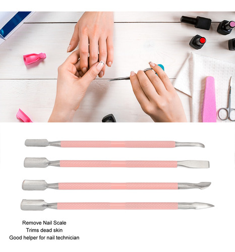 Juego De 2 Cuchillas Spoon Nail Pusher De Acero Inoxidable P
