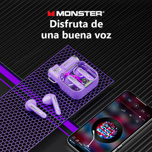 Audífonos Inalámbricos Monster Xkt15 Bluetooth 5.3 Color Violeta
