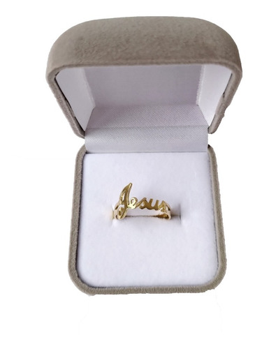 Anel De Jesus 4 Gramas Em Ouro 18k