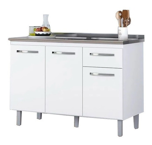 Imagen 2 de 8 de Bajo Mesada Armario Mueble Cocina 3 Puertas Cajon LG