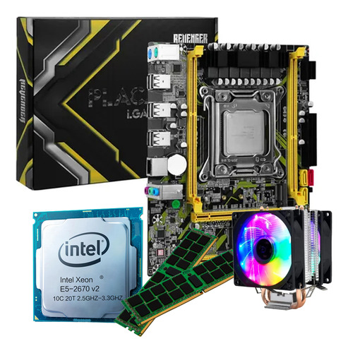 Kit Upgrade Xeon E5-2670 V2, 32gb Ecc, Air Cooler Gamer Preto