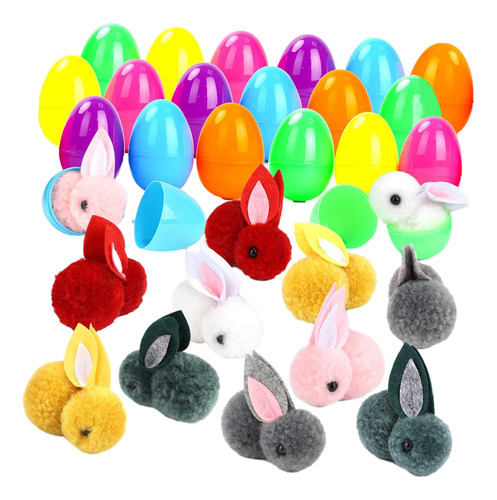 Huevos De Pascua Recargables Con Conejitos De Pascua, 24