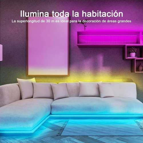 30m Tira De Luces Led App Bluetooth Rgb 5050 Para Cuarto