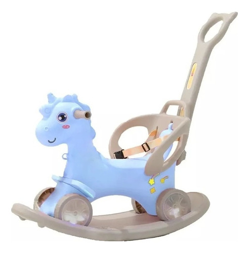 Unicornio Mecedor Pata Pata Con Manija Direccional Ok Baby Color Celeste