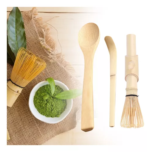 Té verde orgánico Matcha + batidor + cuchara de bambú