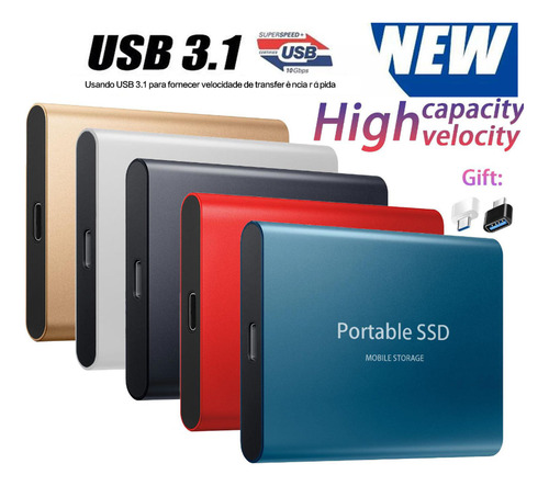 Disco Rígido Externo Barato U Hd 61tb Para Laptop E Celular Jiexuntong Expansion Novo Ouro