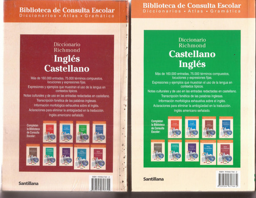 Diccionario Richmond 2 Tomos Ingles Cast- Cast Ingles