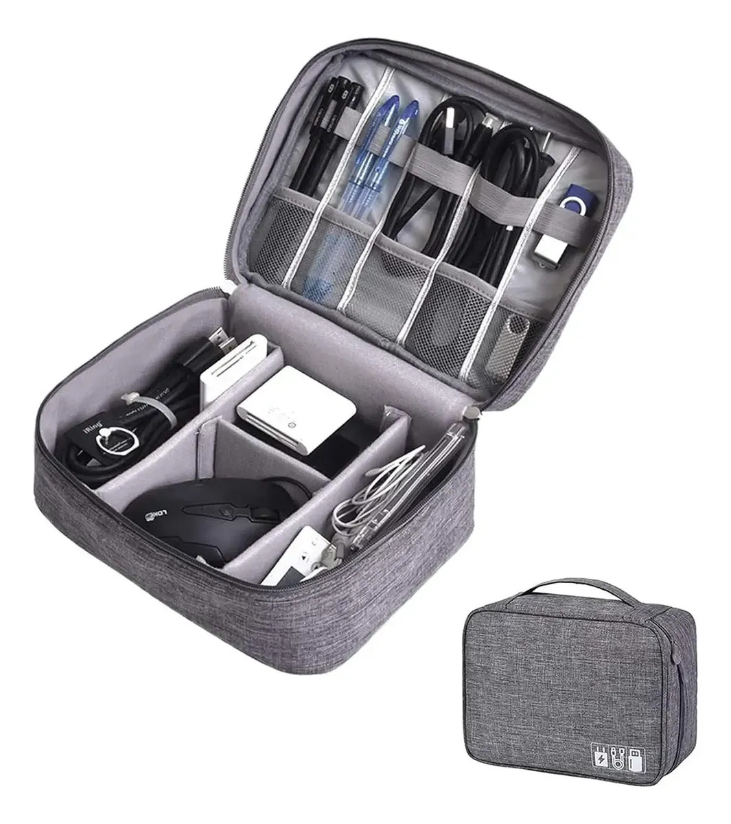 Bolso Organizador De Viaje Travel Para Mochilas Y Valijas Color Gris Oscuro