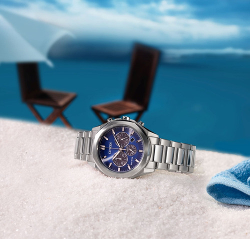 Citizen Dress Classic Crono Blue Ca4590-81l ...... Dcmstore Correa Plata Bisel Plata Fondo Azul