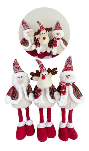 Imagen 1 de 4 de Pack 3 Monos Patas Largas Navideño 60cm