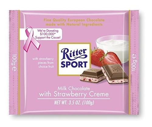 Ritter Bares Deportivos, Chocolate Con Leche Con Fresas Con
