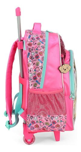 Mochila Rodas Barbie Fashion Lantejoula Pink Cor Rosa