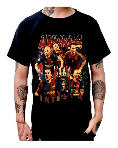 Playera Andres Iniesta Jugador Futbol Europa