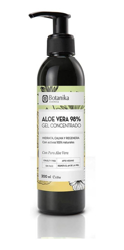 Gel Concentrado Aloe Vera 98% Botanika Natier Calma 200ml