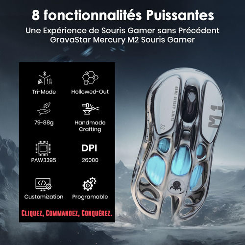 Gaming Mouse Gravastar Mercury M1 Pro 26,000 Dpi 88g