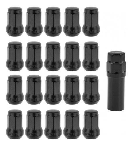 20 Peças De Porcas De Roda Com Soquete, Preto M12x1,25