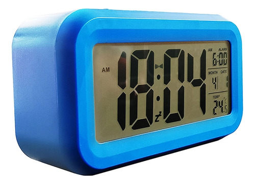 Reloj Despertador Digital Rectangular Steiner 4.4 Cm Luz Led Color Azul