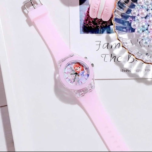 Hermoso Reloj De Niña De Luces Y Pulsera De Silicon