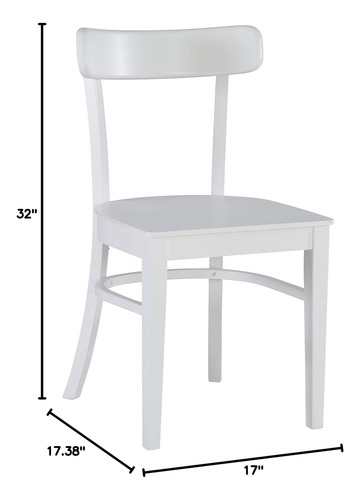 Linon Dayleen Juego De 2 Sillas De Comedor De Madera Blanca