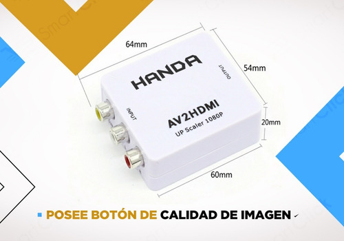 Imagen 7 de 10 de Conversor Rca A Hdmi Adaptador 1080p Camara Consola Play Led