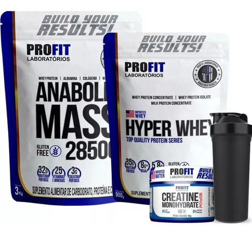 Kit Anabolic Mass 28500 + Hiper Whey + Creatina + Shaker