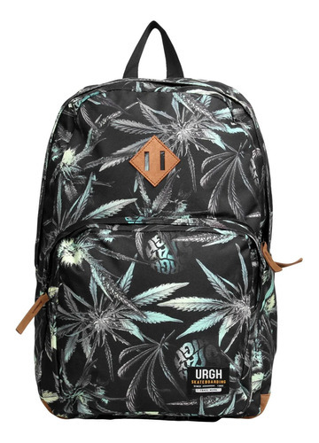 Mochila Juvenil Costas Skate Urgh Notebook Weed Reforçada G