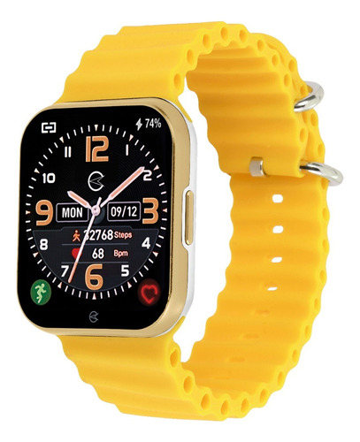 Champion Smartwatch Ch50033 C033 1.72mm Caixa 1.72mm De  Liga De Alumínio E Abs  Branca, Pulseira  Como Na Foto E O Arco  Amarelo Ch50033