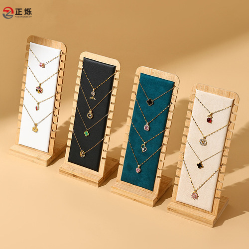 Madera De Bambú, Joyería Collar Display Stand Collar Display
