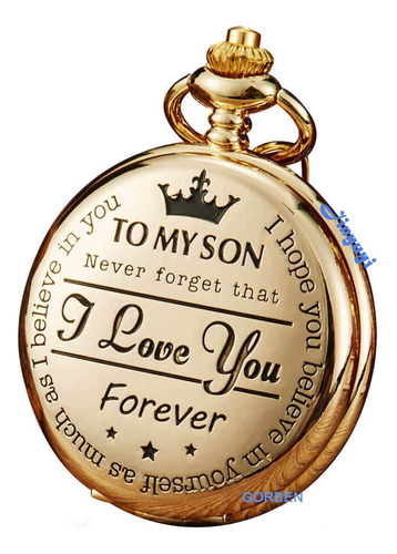 Gorben Reloj De Bolsillo Grabado Para Hijo I Love You, Regal