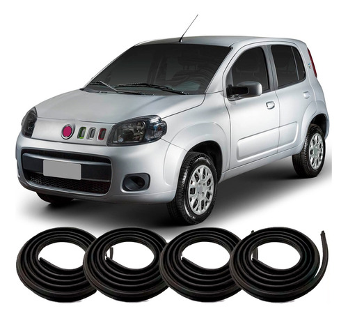 Kit Borrachas 4 Portas Novo Fiat Uno Vivace 2010 Em Diante