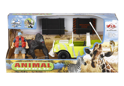 Playset Animal World Con Jeep Y Gorila Ck