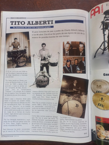 Revista Bateristas Al Sur N° 25 Año 2009 #fa (Usado)