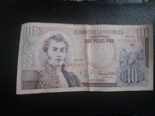 Diez Pesos Oro Colombiano 