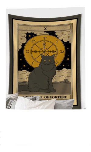 Tapiz Esotérico Tarot De Los Gatos, La Rueda 70x95cm