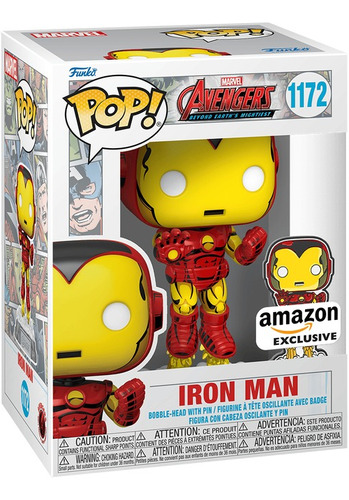 Funko Pop Iron Man + Pin 1172 Marvel Avengers Exclusivo