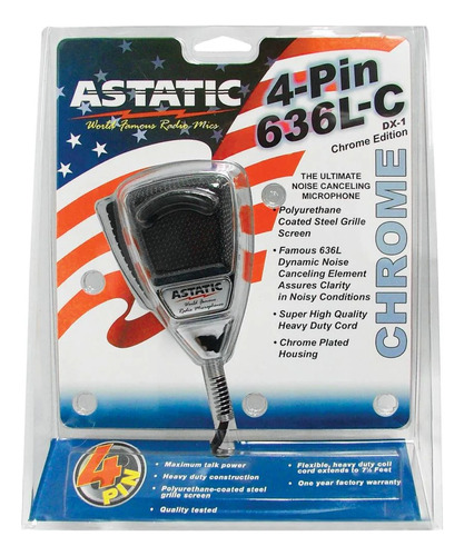 Micrófono Astatic 636l-c Chrome Edition De 4-pin Para Cb