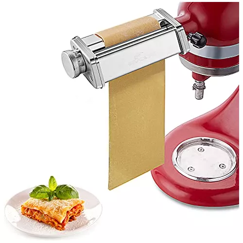 InnoMoon Accesorio de pasta para batidora de pie KitchenAid, juego de 3  rodillos de pasta y cortador incluido rodillo de hojas de pasta, cortador  de