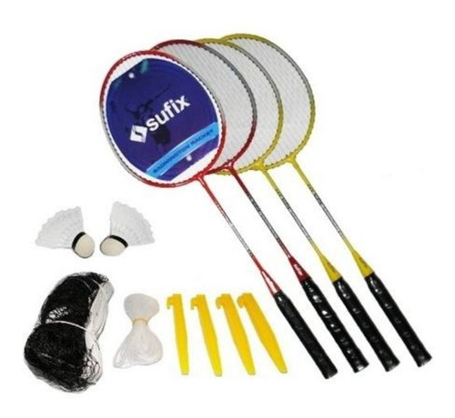Set Badminton 4 Raquetas + 2 Plumillas + Red / Diverti