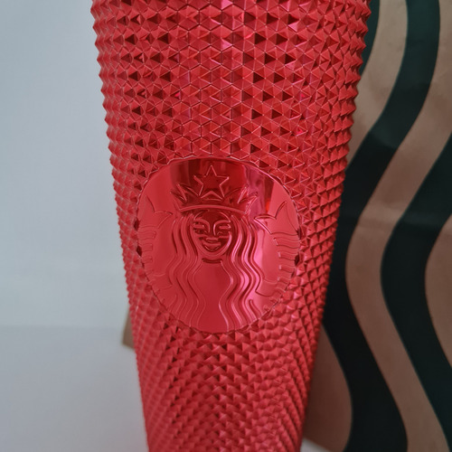 Vaso Starbucks Navidad Rojo Metálico