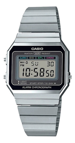 Reloj Vintage Unisex Casio A700w-1acf Para Color del bisel A700W-1A
