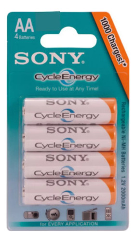 Baterías Recargables Aa Sony 4 Pilas/ 4.600 Mah 1.2 V