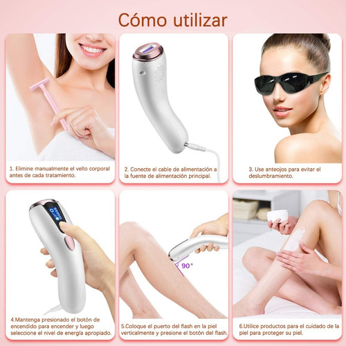 Imagen 6 de 10 de Depiladora Permanente Láser 999,999 Flashes Facial Y Corpora